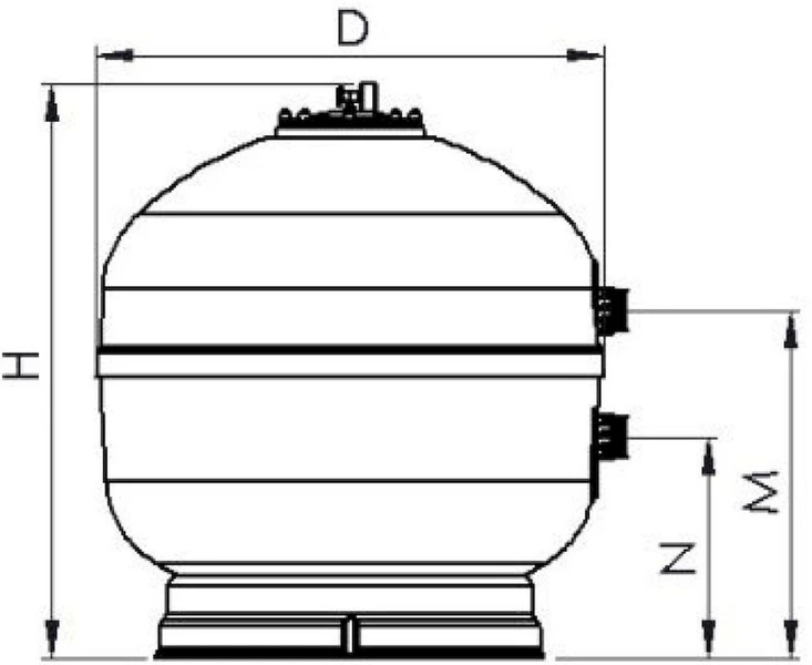 AQUASPHERE Aquaspehere Polyester Side Mount Zandfilter 9m³ 6 AQUASPHERE Aquaspehere Polyester Side Mount Zandfilter 9m³ - Image 4
