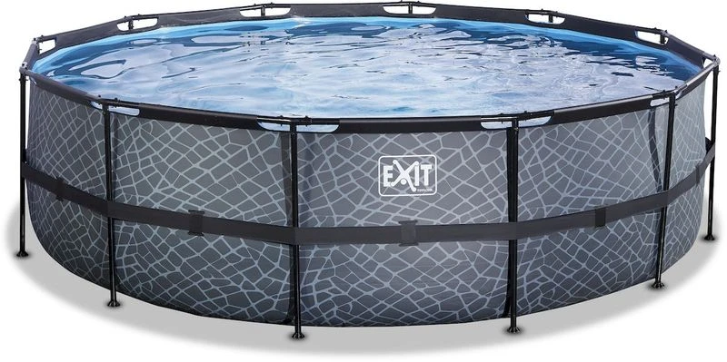 EXIT TOYS EXIT Stone Zwembad - 488 X 122 Cm - Met Zandfilterpomp En Trap 4 EXIT TOYS EXIT Stone Zwembad - 488 X 122 Cm - Met Zandfilterpomp En Trap - Afbeelding 2