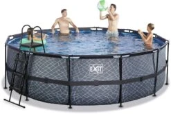 EXIT TOYS EXIT Stone Zwembad - 450 X 122 Cm - Met Zandfilterpomp En Trap -Zwembadwinkel 807 1200 30.27.15.00 3