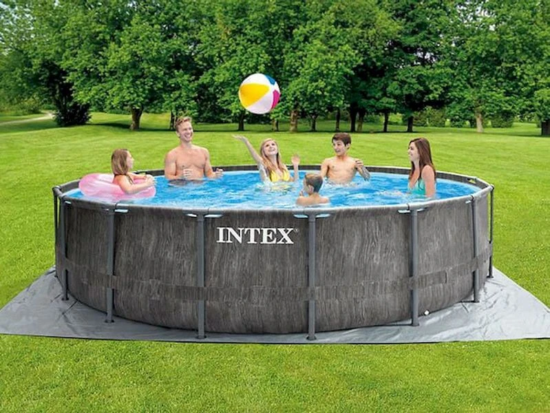 Intex Prism Frame Pool Greywood - 457 X 122 Cm – Met Filterpomp En Accessoires 4 Intex Prism Frame Pool Greywood - 457 X 122 Cm – Met Filterpomp En Accessoires - Image 2