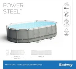 Bestway Power Steel Oval Zwembad - 488 X 305 X 107 Cm - Met Filterpomp En Accessoires -Zwembadwinkel 900 989 56448 01 power steel