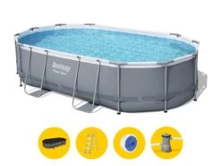 Bestway Power Steel Oval Zwembad - 488 X 305 X 107 Cm - Met Filterpomp En Accessoires