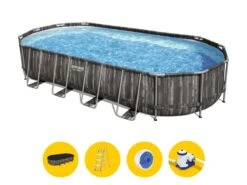 Bestway Power Steel Oval Zwembad - 732 X 366 X 122 Cm - Met Filterpomp En Accessoires