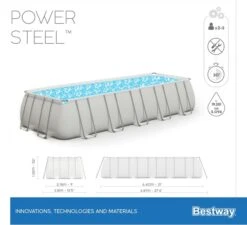 Bestway Power Steel Rectangular Zwembad - 640 X 274 X 132 Cm - Met Zandfilterpomp En Accessoires -Zwembadwinkel bestway power steel rectangular zwembad 640 x 274 x 132 cm set 20