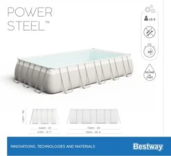 Bestway Power Steel Rectangular Zwembad - 732 X 366 X 132 Cm - Met Zandfilterpomp En Accessoires -Zwembadwinkel bestway power steel rectangular zwembad 732 x 366 x 132 cm set 15