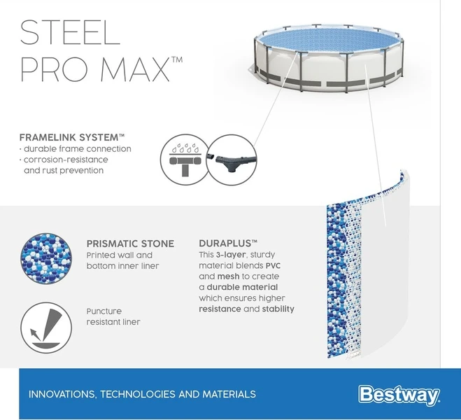 Bestway Steel Pro MAX Zwembad - 305 X 76 Cm 7 Bestway Steel Pro MAX Zwembad - 305 X 76 Cm - Image 5