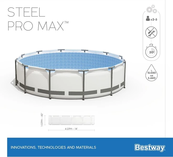 Bestway Steel Pro MAX Zwembad - 427 X 107 Cm - Met Filterpomp En Accessoires - Image 9
