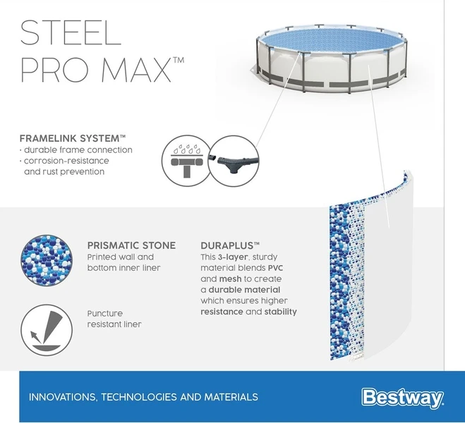 Bestway Steel Pro MAX Zwembad - 427 X 107 Cm - Met Filterpomp En Accessoires - Image 10